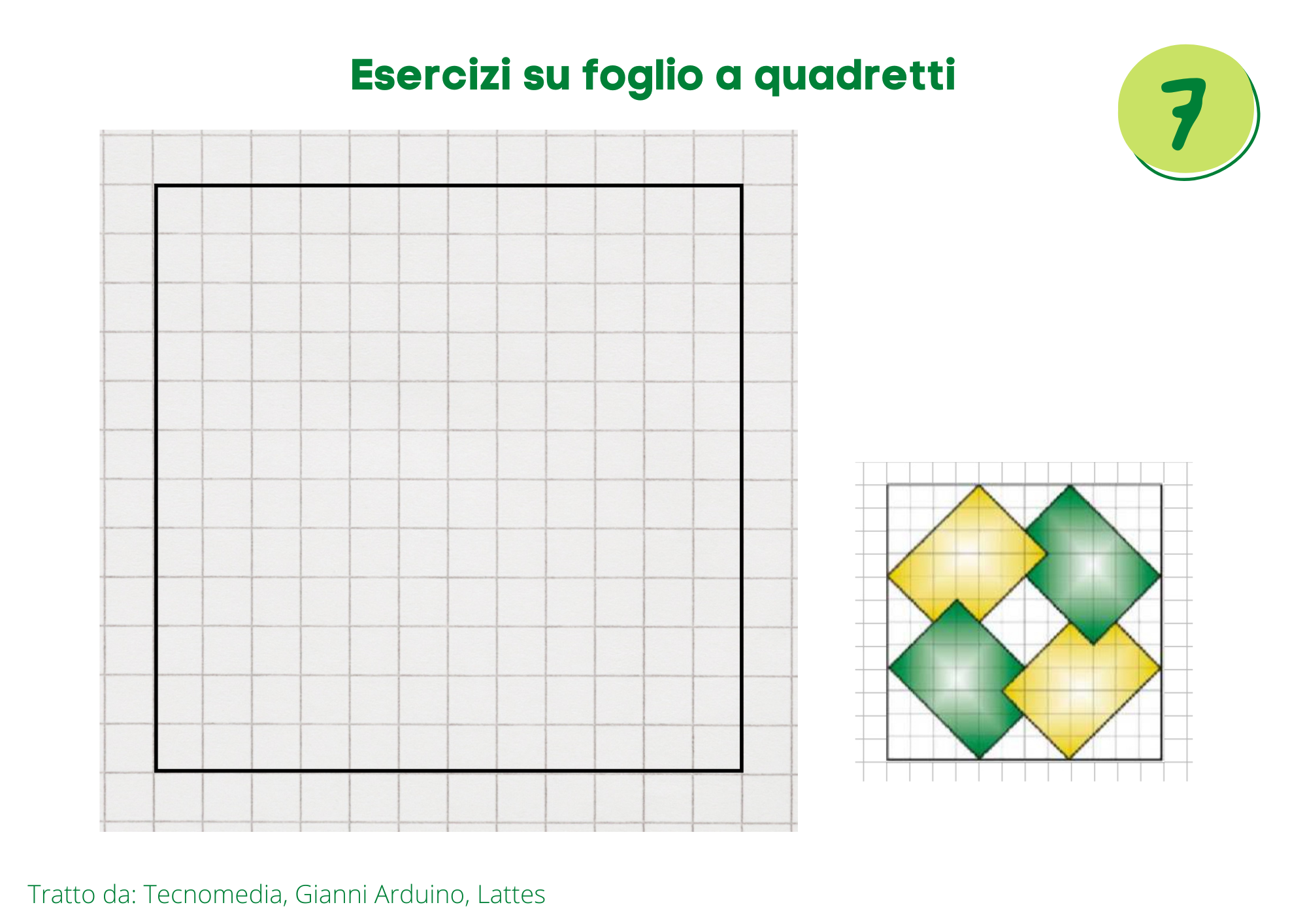 Schede di disegno - Esercizi su foglio a quadretti - tecnologiaduepuntozero