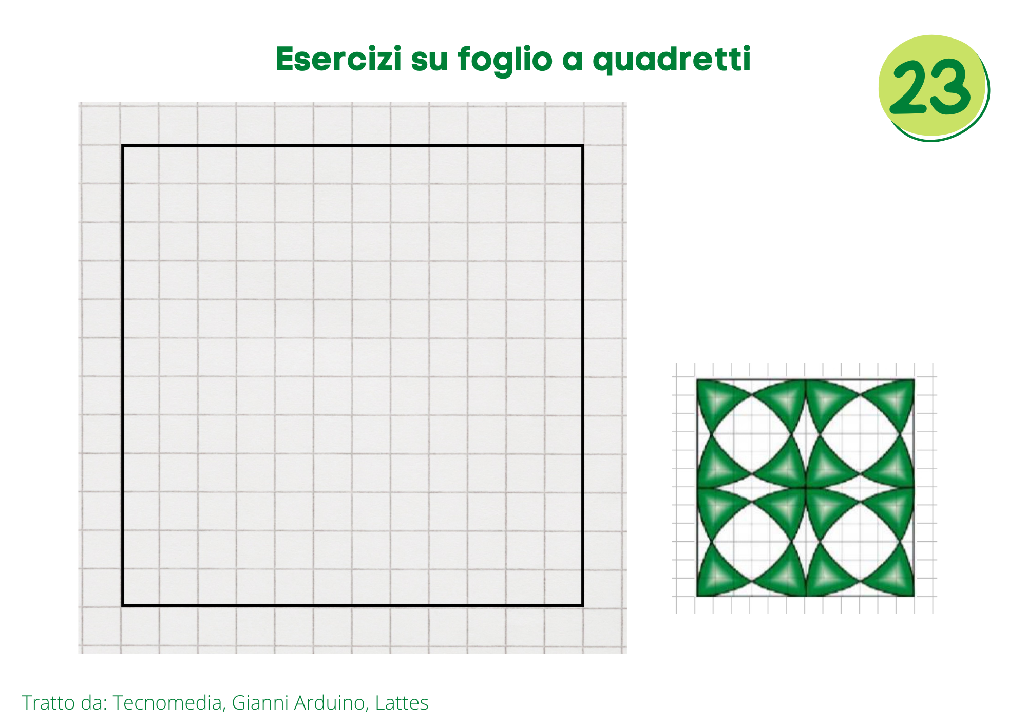 Schede di disegno - Esercizi su foglio a quadretti - tecnologiaduepuntozero